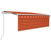 vidaXL Automatiniu būdu i&scaron;traukiama markizė, oranžinė ir ruda, 4,5x3m