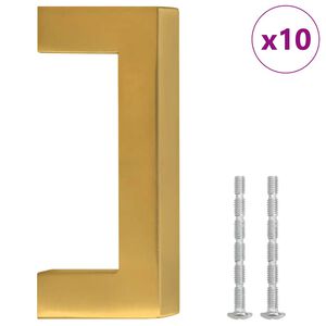 vidaXL Spintelės rankenėlės, 10vnt., auksinės, nerūdijantis plienas