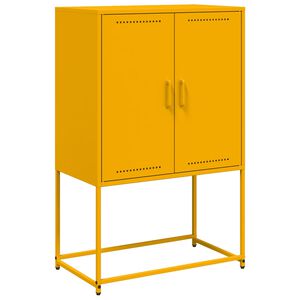 vidaXL Komoda, garstyčių geltona, 68,5x38,5x107cm, plienas