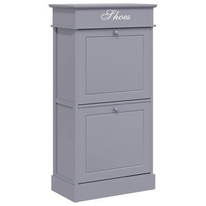 vidaXL Spintelė batams, pilkos sp., 50x28x98 cm, paulovnijos mediena
