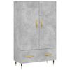 vidaXL Komoda, betono pilkos spalvos, 69,5x31x115cm, apdirbta mediena