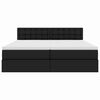 vidaXL Lova su daiktų laikymo vieta ir LED su LED Juoda 180 x 200 cm