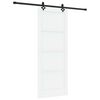 vidaXL Slankios durys 83 x 211 cm Apdirbta mediena Balta ir juoda