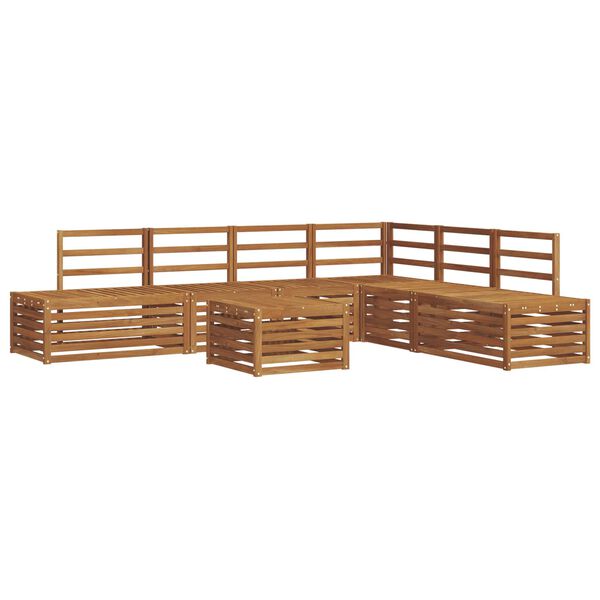 vidaXL Lauko sofos komplektas 7 Vienetas Natūrali