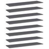 vidaXL Knygų lentynos plok&scaron;tės, 8vnt., pilkos, 100x30x1,5cm, MDP