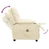 vidaXL Elektrinis atlo&scaron;iamas krėslas, kreminės spalvos, dirbtinė oda