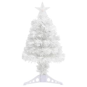 vidaXL Dirbtinė ap&scaron;viesta Kalėdų eglutė, balta, 64cm, optinis pluo&scaron;tas