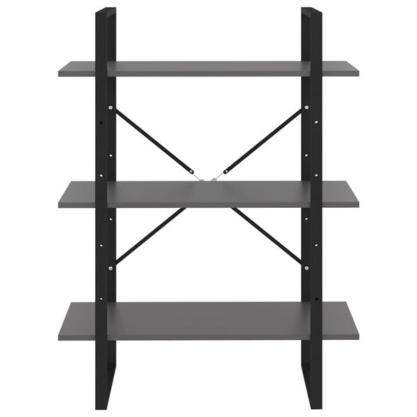 vidaXL Spintelė knygoms, pilkos spalvos, 80x30x105cm, apdirbta mediena