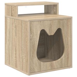 vidaXL Katės namelis Sonoma ąžuolo 42,5 x 40 x 53,5 cm