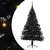 vidaXL Dirbtinis prie&scaron;&scaron;ventinis eglutė su &scaron;viesomis Juoda 150 cm PVC