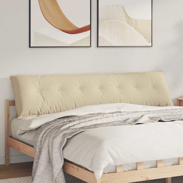 vidaXL Apsaugos Pagalvė Kreminė 200 x 50 cm Mikropluo&scaron;to audinys