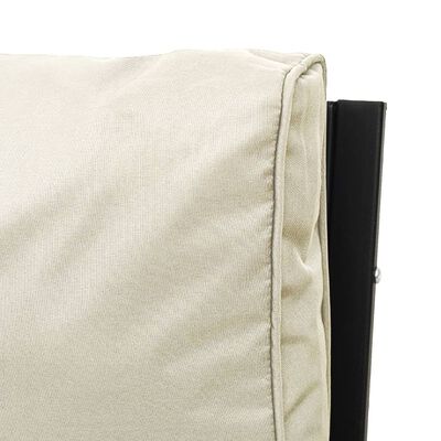 vidaXL Sodo kėdė su smėlio spalvos pagalvėlėmis, 76x76x79cm, plienas