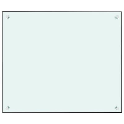 vidaXL Virtuvės sienelė, baltos spalvos, 70x60cm, grūdintas stiklas