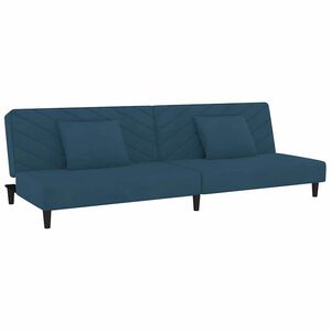 vidaXL Dvivietė sofa-lova su dvejomis pagalvėmis, žalia, aksomas