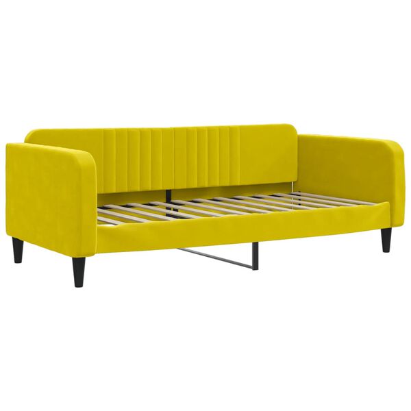 vidaXL Sofa, geltonos spalvos, 100x200cm, aksomas