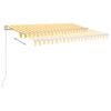 vidaXL Automatinė markizė su LED/vėjo jutikliu, geltona/balta, 3x2,5m