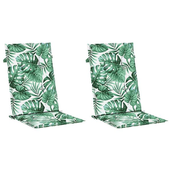 vidaXL Kėdės pagalvėlės, 2vnt., audinys, su lapais