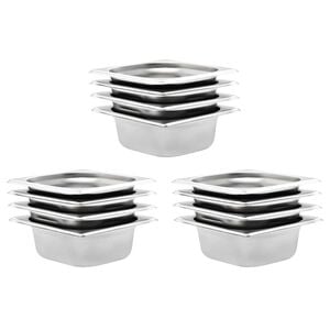 vidaXL Gastronorm indai, 12 vnt., nerūdijantis plienas