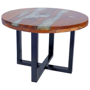 vidaXL Kavos staliukas, tikmedis ir derva, 60 cm