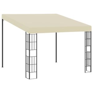 vidaXL Prie sienos montuojama pavėsinė, kreminė, 3x3m, audinys