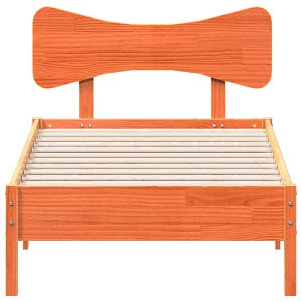 vidaXL Lovos rėmas be čiužinio, va&scaron;ko ruda, 90x200cm, pu&scaron;ies masyvas