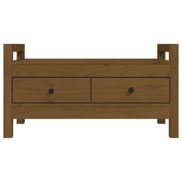 vidaXL Koridoriaus suoliukas, medaus rudas, 80x40x43cm, pušies masyvas