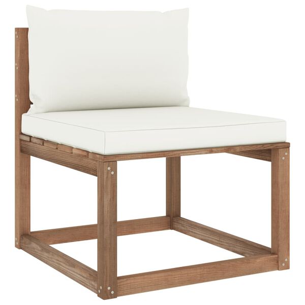 vidaXL Sodo komplektas i&scaron; palečių su pagalvėlėmis, 7 dalių, pu&scaron;is