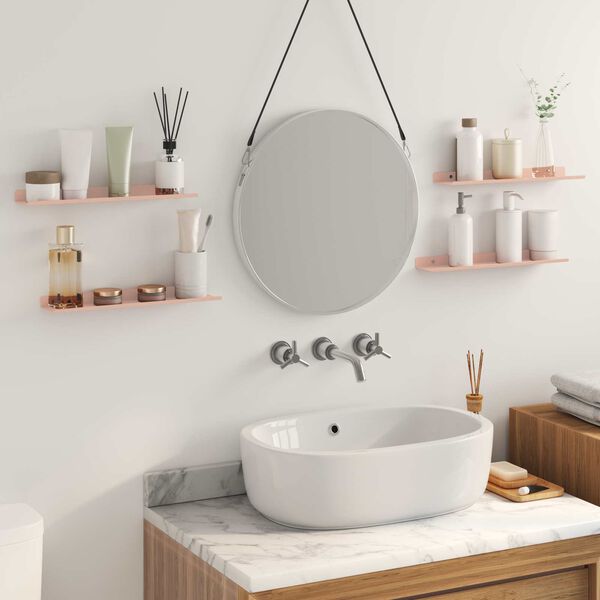 vidaXL Plūduriuojanti lentyna 4 pcs Rožinė 40 x 8,5 x 2,5 cm Plienas