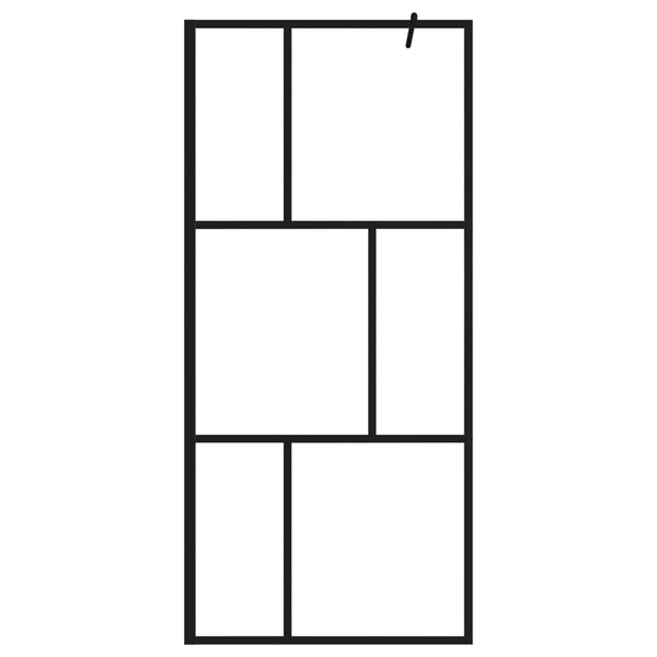 vidaXL Dušo sienelė su grūdintu stiklu, juodos spalvos, 90x195cm