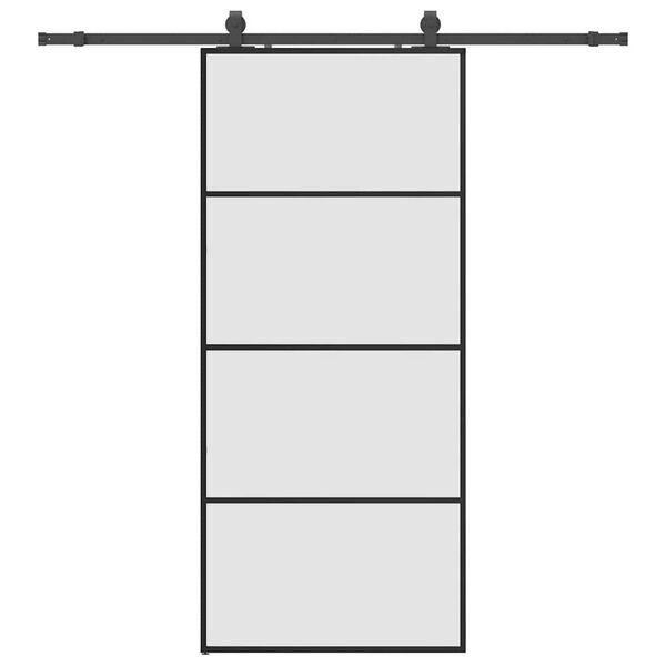 vidaXL Stumdomos durys su įrangos rinkiniu, juodas, 90x205 cm, ESG ir