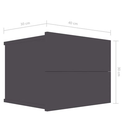 vidaXL Naktinės spintelės, 2vnt., pilkos, 40x30x30cm, apdirbta mediena