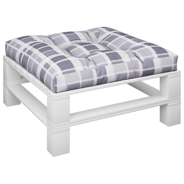 vidaXL Paletės pagalvėlė, pilka, 70x70x12cm, audinys, languota