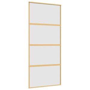vidaXL Stumdomos durys, auksinės, 90x205cm, ESG stiklas ir aliuminis
