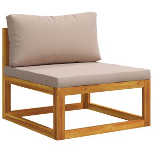 vidaXL Sekcinė vidurinė sofa su pagalvėlėmis Kietos akacijos mediena