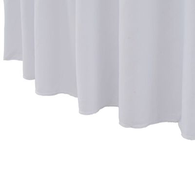 vidaXL Įtempiamos staltiesės su sijonais, 2 vnt., baltos, 180x74 cm