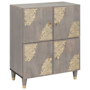 vidaXL Kabalas Pilkas ir auksinis 60 x 33 x 75 cm Kietas mango medis