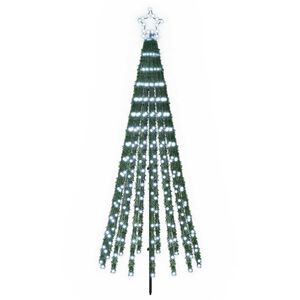 vidaXL LED Kalėdų medis 180 cm 255 LED &Scaron;alta balta Plienas Juoda