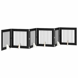 vidaXL Sulankstomi &scaron;unų vartai su stovais 6 pcs Juodojo ąžuolo 482 cm