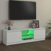 vidaXL TV spintelė su LED ap&scaron;vietimu, baltos spalvos, 120x30x36cm