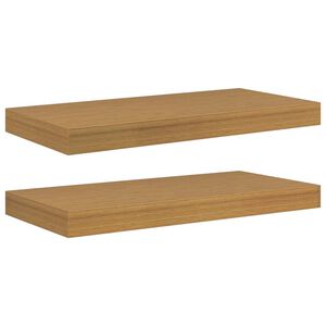 vidaXL Sieninė lentyna 2 pcs Smėlio 50 x 23 x 4 cm Apdirbta mediena