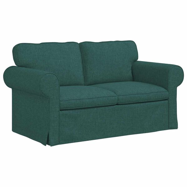 vidaXL Sofa Tamsiai žalia 215 x 82 x 80 cm audinys