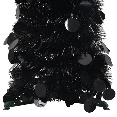 vidaXL Išskleidžiama dirbtinė Kalėdų eglutė, juoda, 180cm, PET