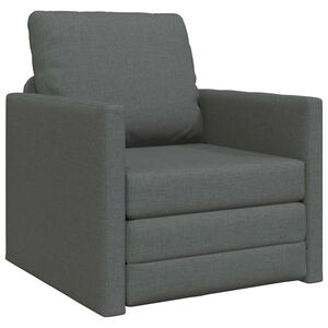 vidaXL Grindų sofa-lova, 2-1, tamsiai pilka, 112x174x55cm, audinys