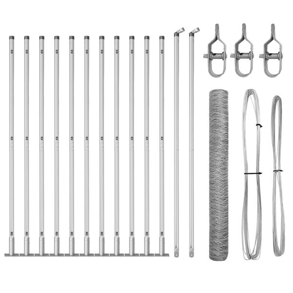 vidaXL Tvorelės stulpas Sidabro 25 x 1,2 m (36 mm tinklas) Plienas