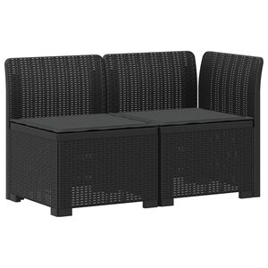 vidaXL 2-Vietis Sodo Sofas su Pagalvėlėmis, Atrodo kaip Ratano PP