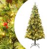 vidaXL Kalėdų eglutė su pu&scaron;ies kankorėžiais, žalia, 120cm, PVC su PE