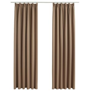 vidaXL Naktinės užuolaidos su kabliukais, 2vnt., taupe, 140x175cm