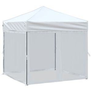 vidaXL Proginė palapinė su &scaron;oninėmis sienomis, balta, 2x2m