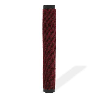 vidaXL Durų kilimėlis, kvadratinis, dygsniuotas, 60x90 cm, raudonas