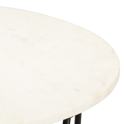 vidaXL Kavos staliukas, baltas, 65x65x42cm, tikras akmuo